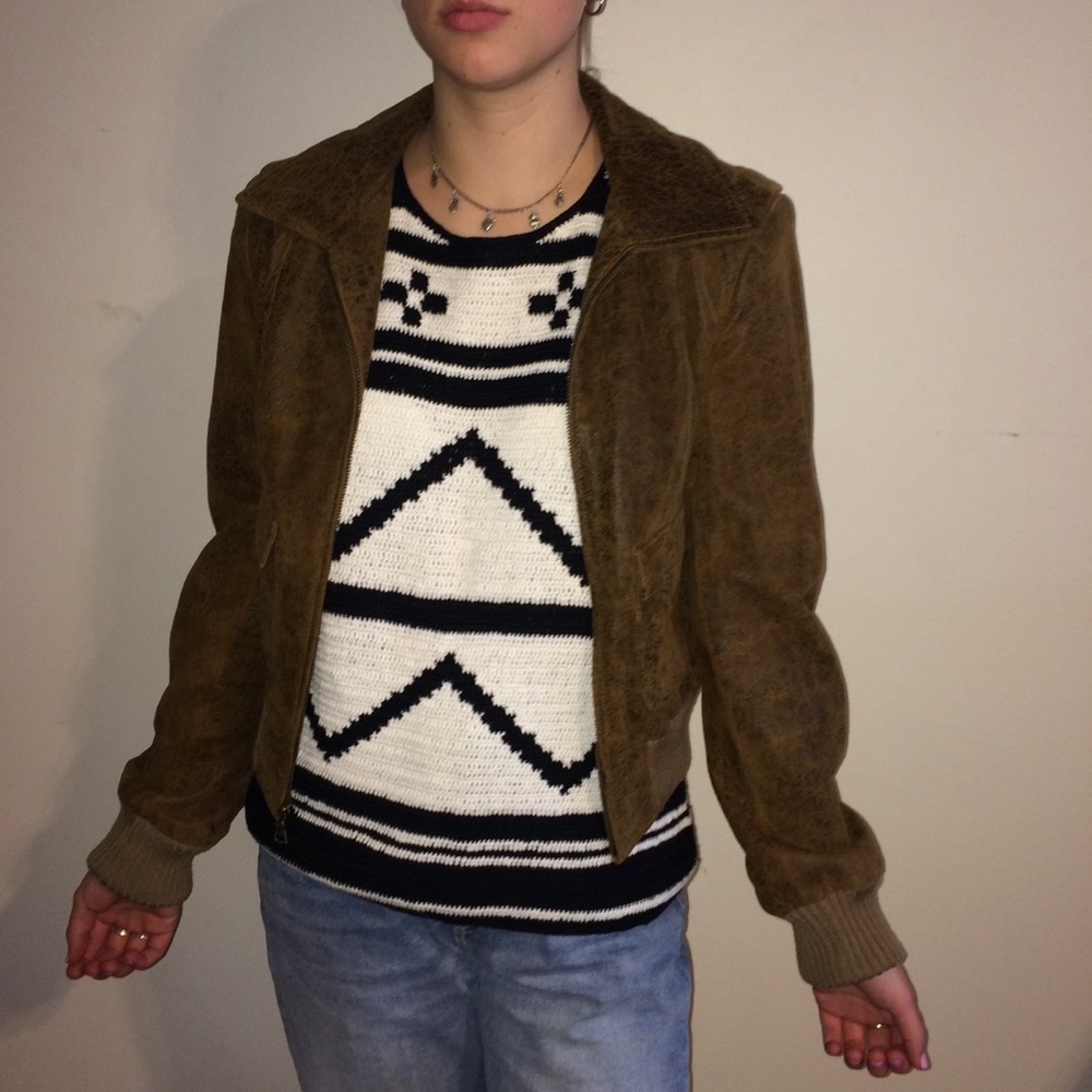 Guess Super Soft Brown Genuine Leather Jacket - Picture 8 of 8